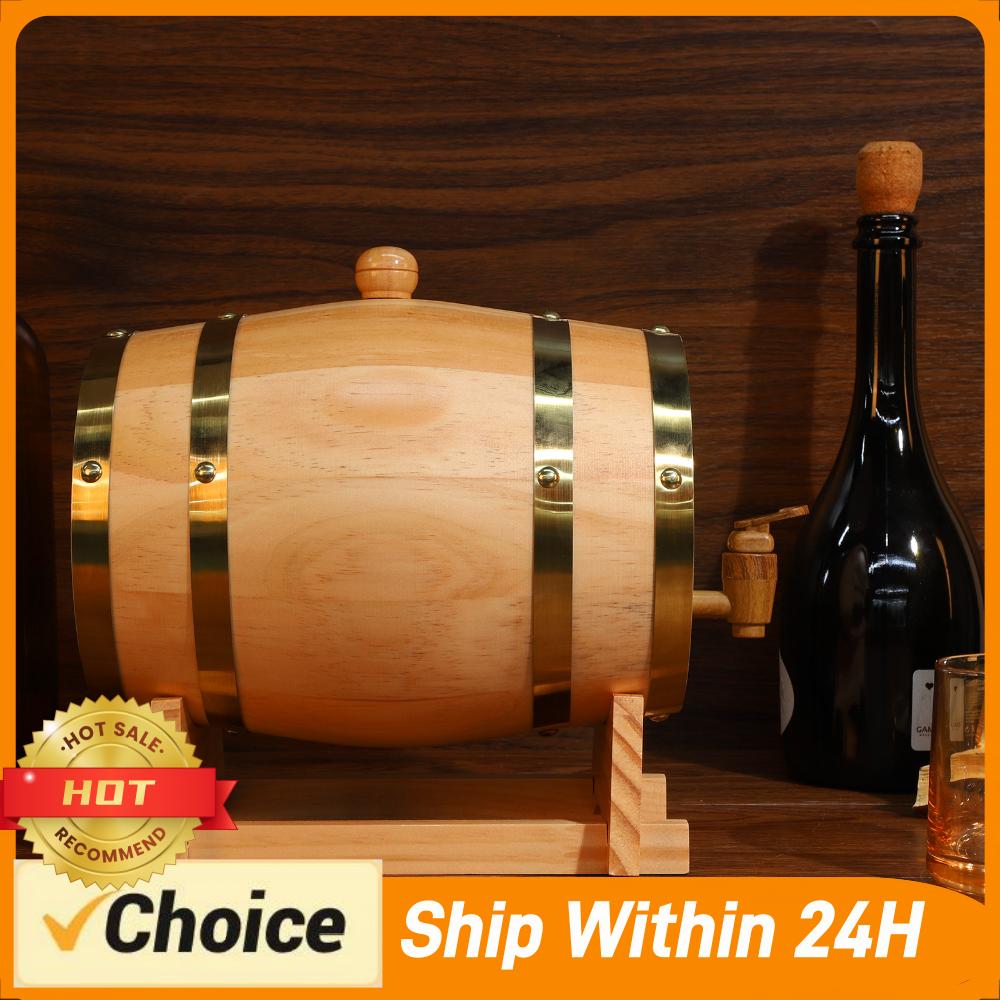 Wine Beer Tequila - 3L Oymalı Viski Fıçısı, Standlı ve