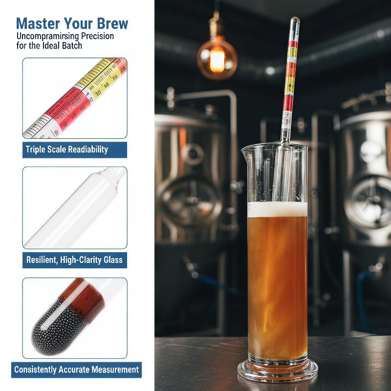 Wine Beer Cider - 1 Adet 3 Ölçekli Hidrometre, Evde
