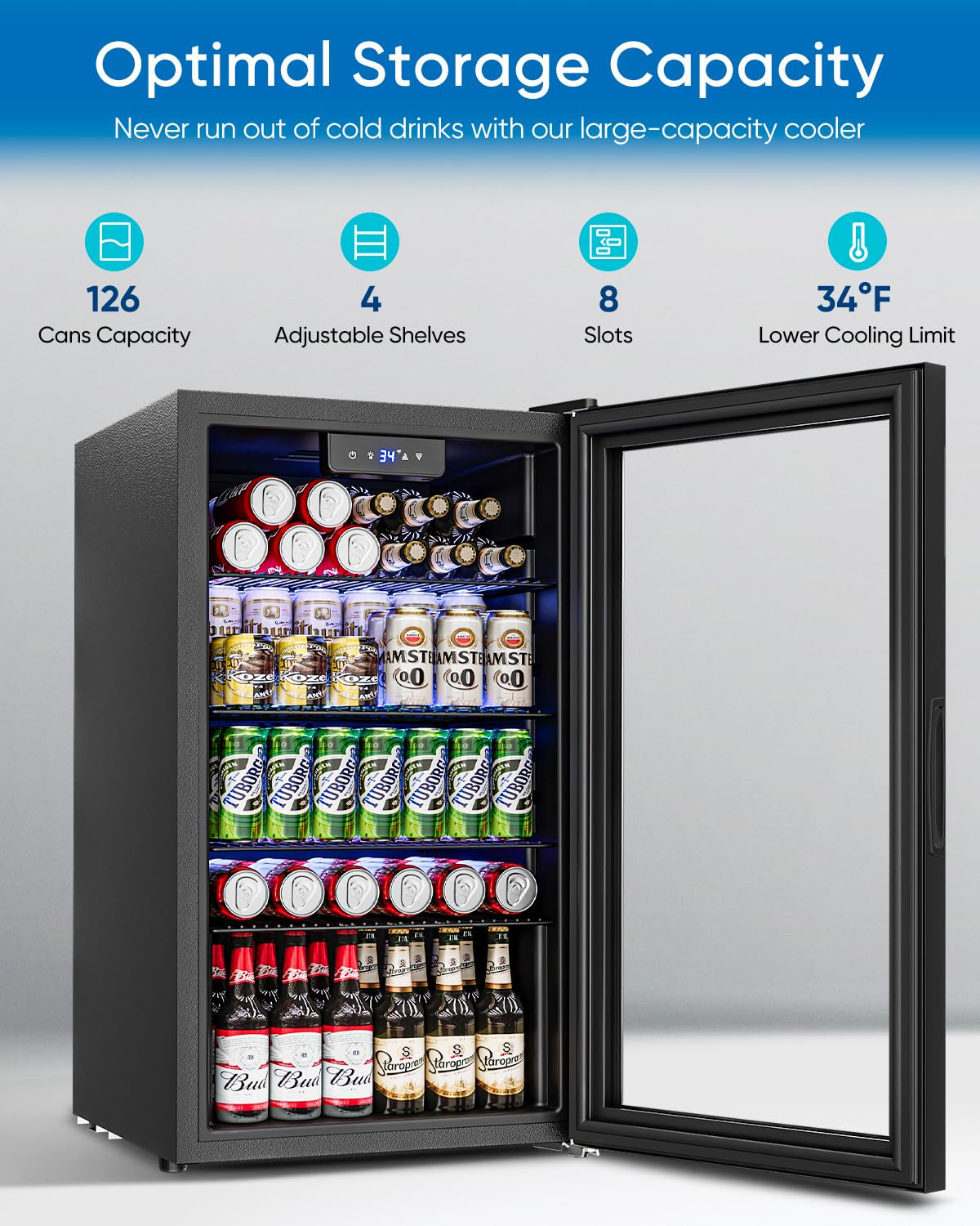 3.2 Cu.Ft Cam Kapılı Mini Buzd - Wine Beer Mini Fridge incelemesi ve fiyatı